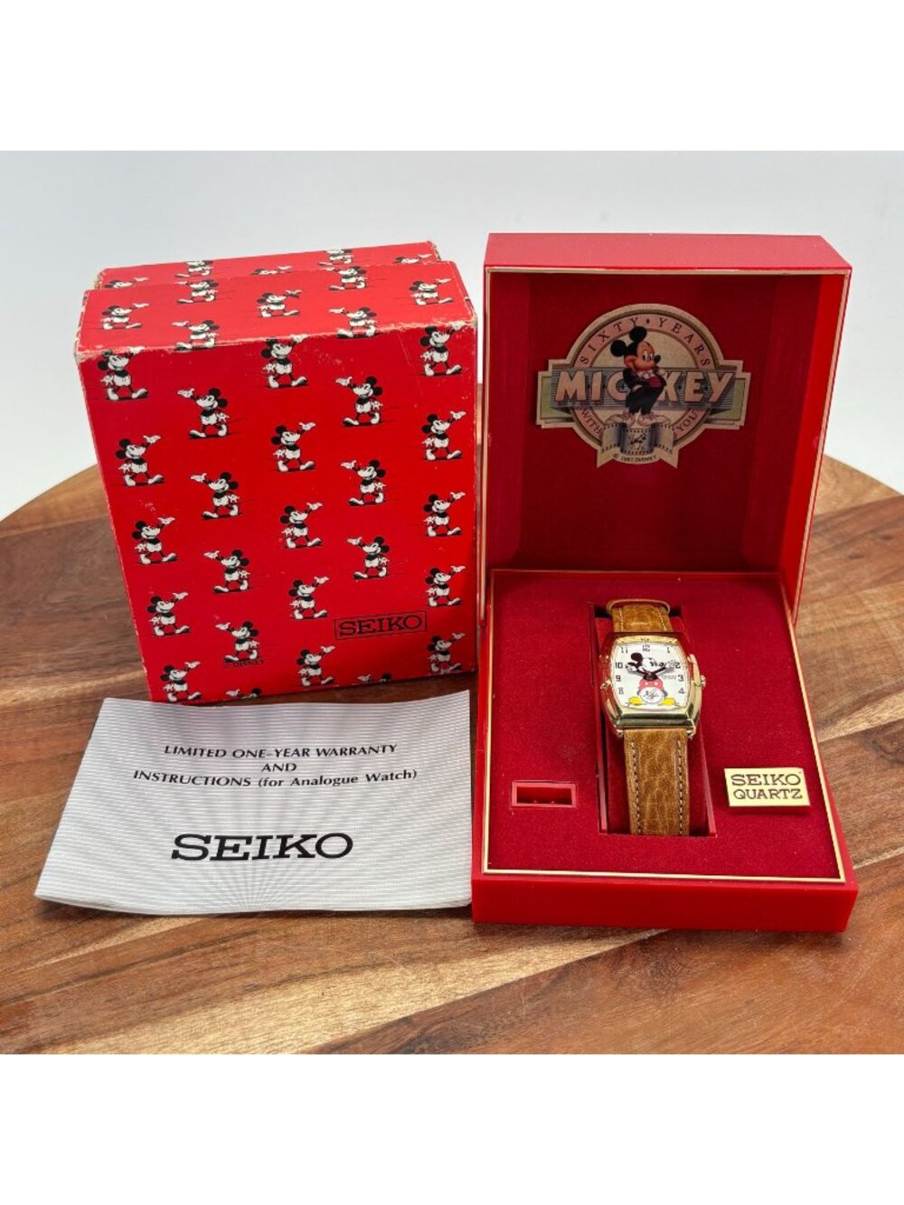 New Vintage 1987 Disney Seiko Mickey Mouse Watch 60th Anniversary Men & Women's